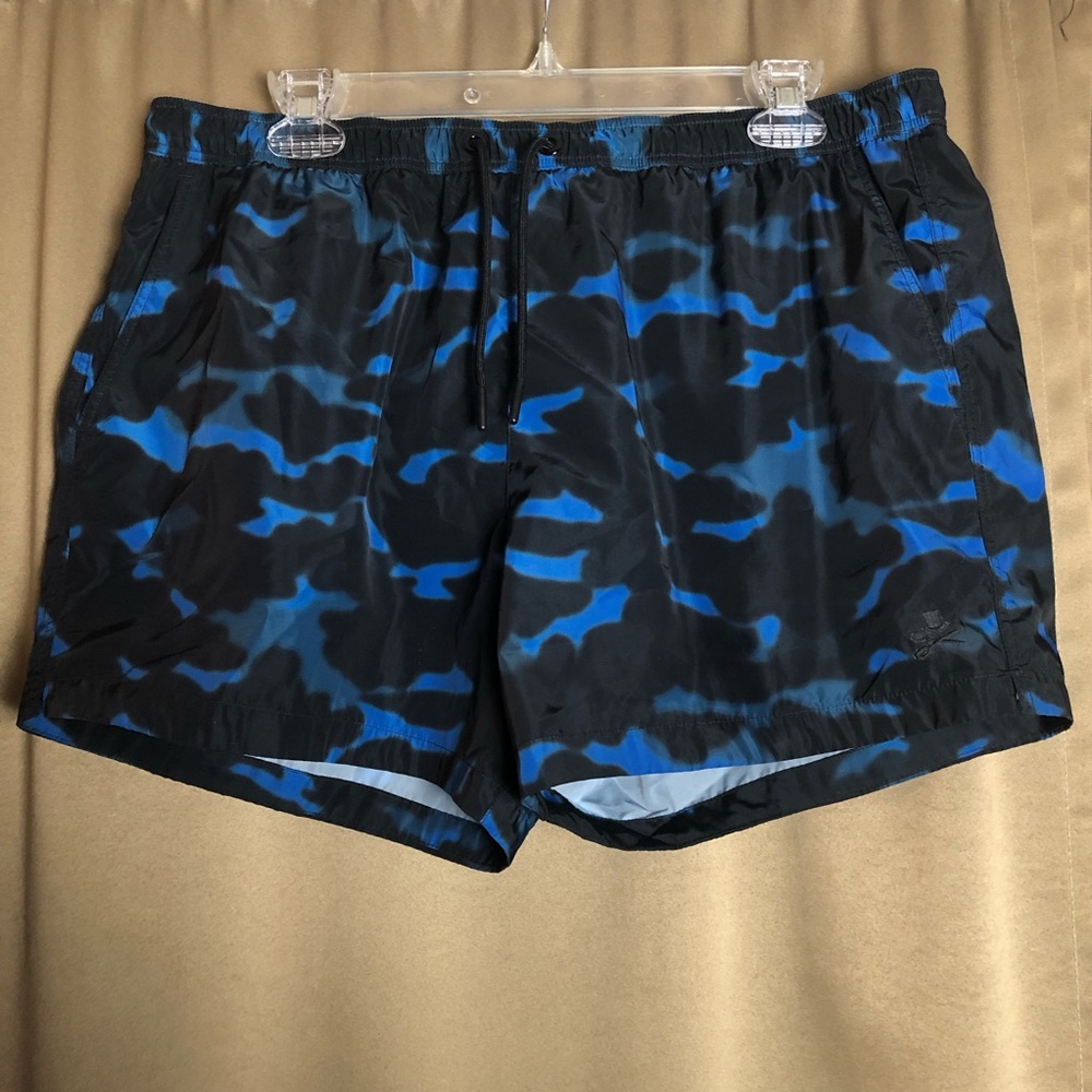 Label Lab Blue and Black Swim Trunk Shorts